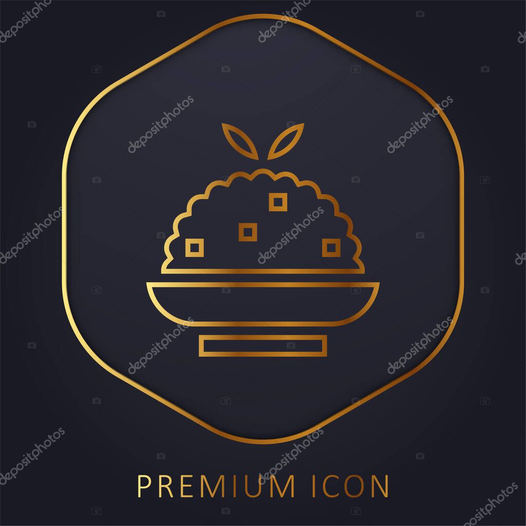 Biryani golden line premium logo or icon