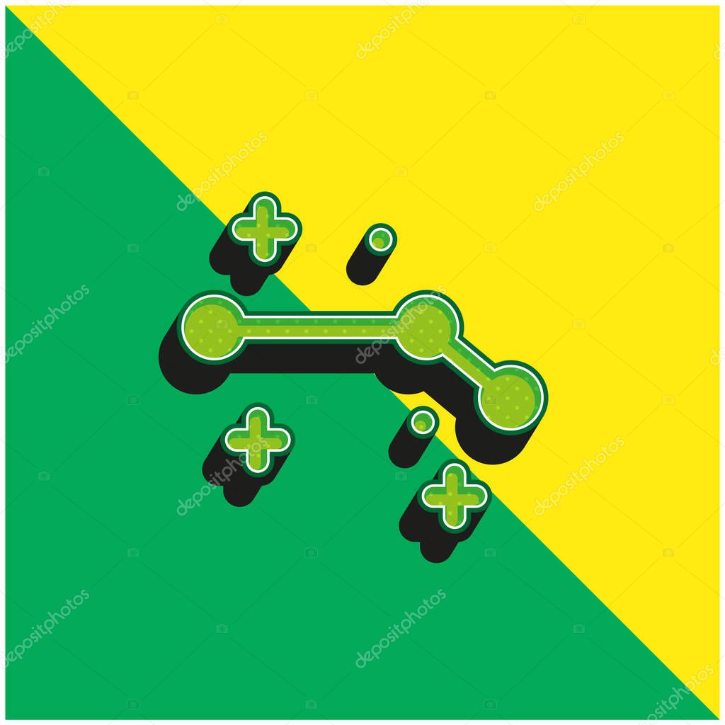Aries Green and yellow modern 3d vector icon logo