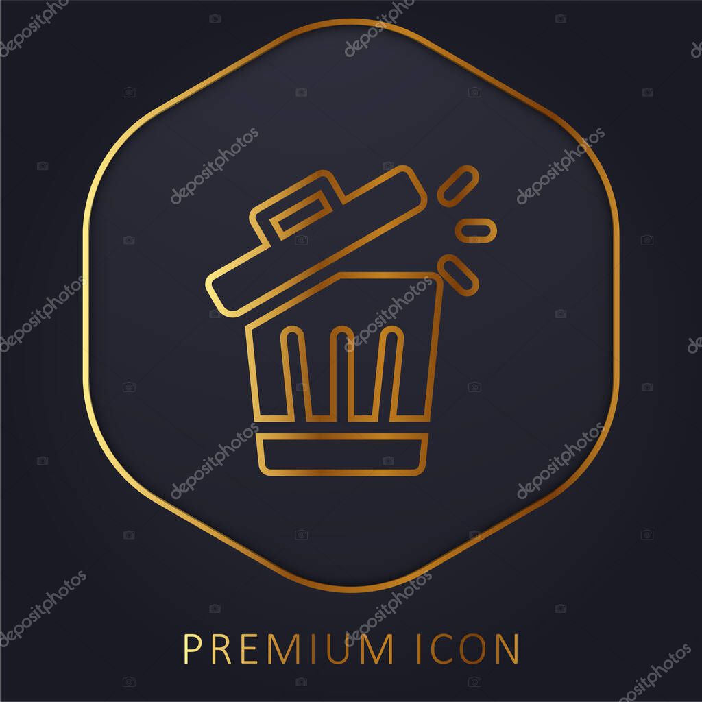 Bin golden line premium logo or icon