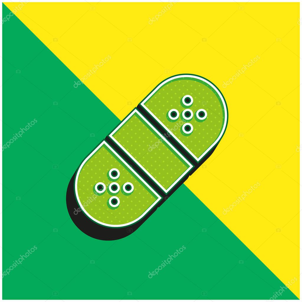 Band Aid Green and yellow modern 3d vector icon logo
