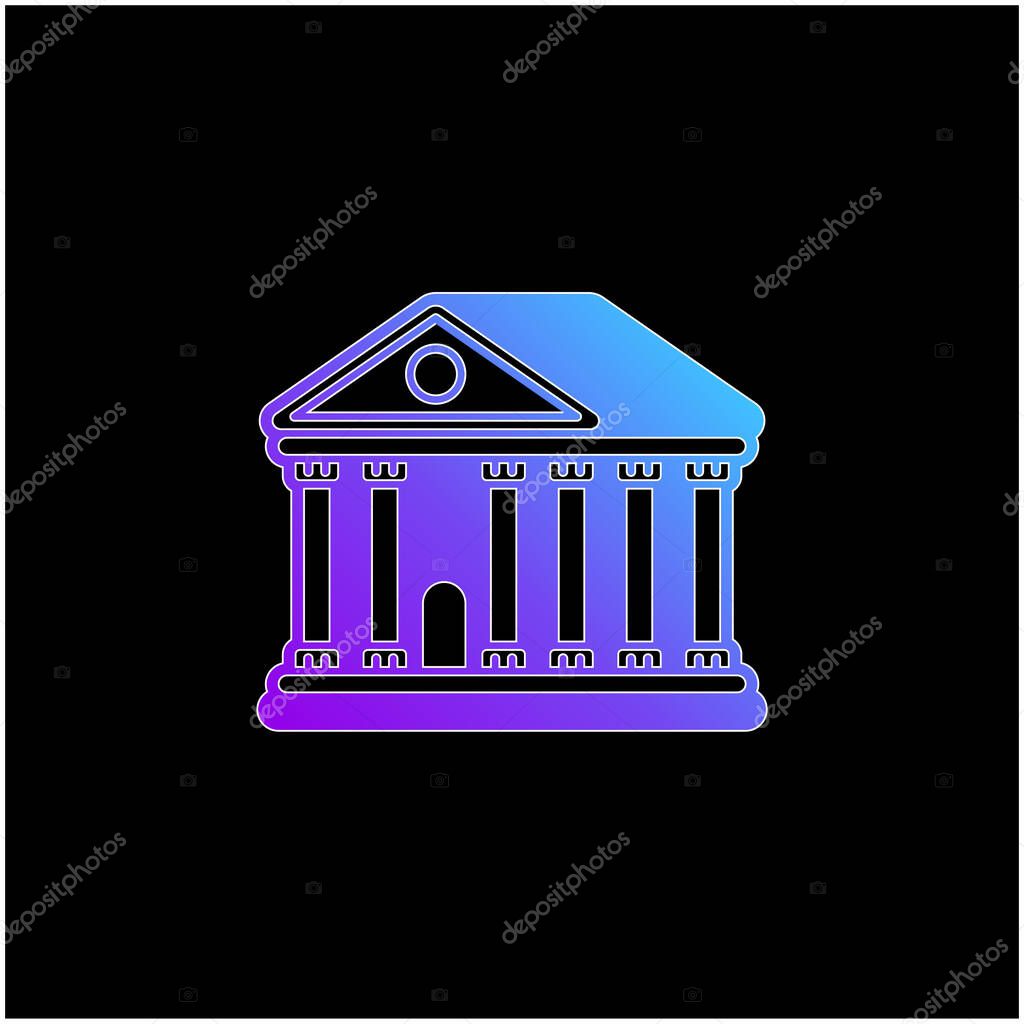 Bank blue gradient vector icon
