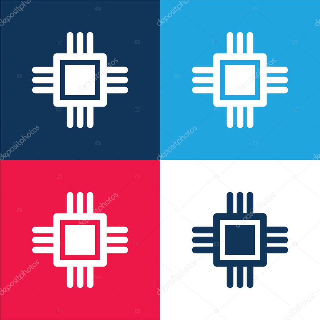 Big Chip blue and red four color minimal icon set