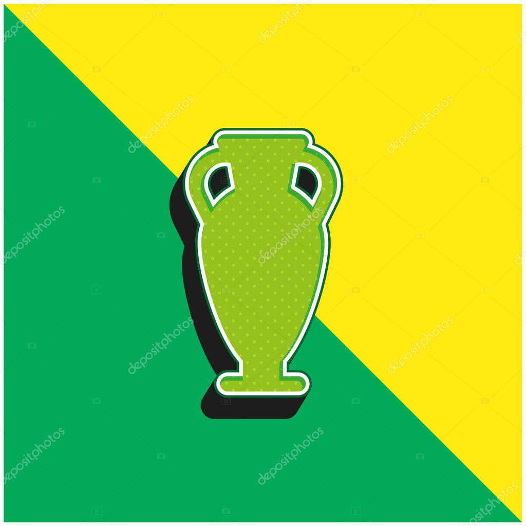 Amphora Green and yellow modern 3d vector icon logo