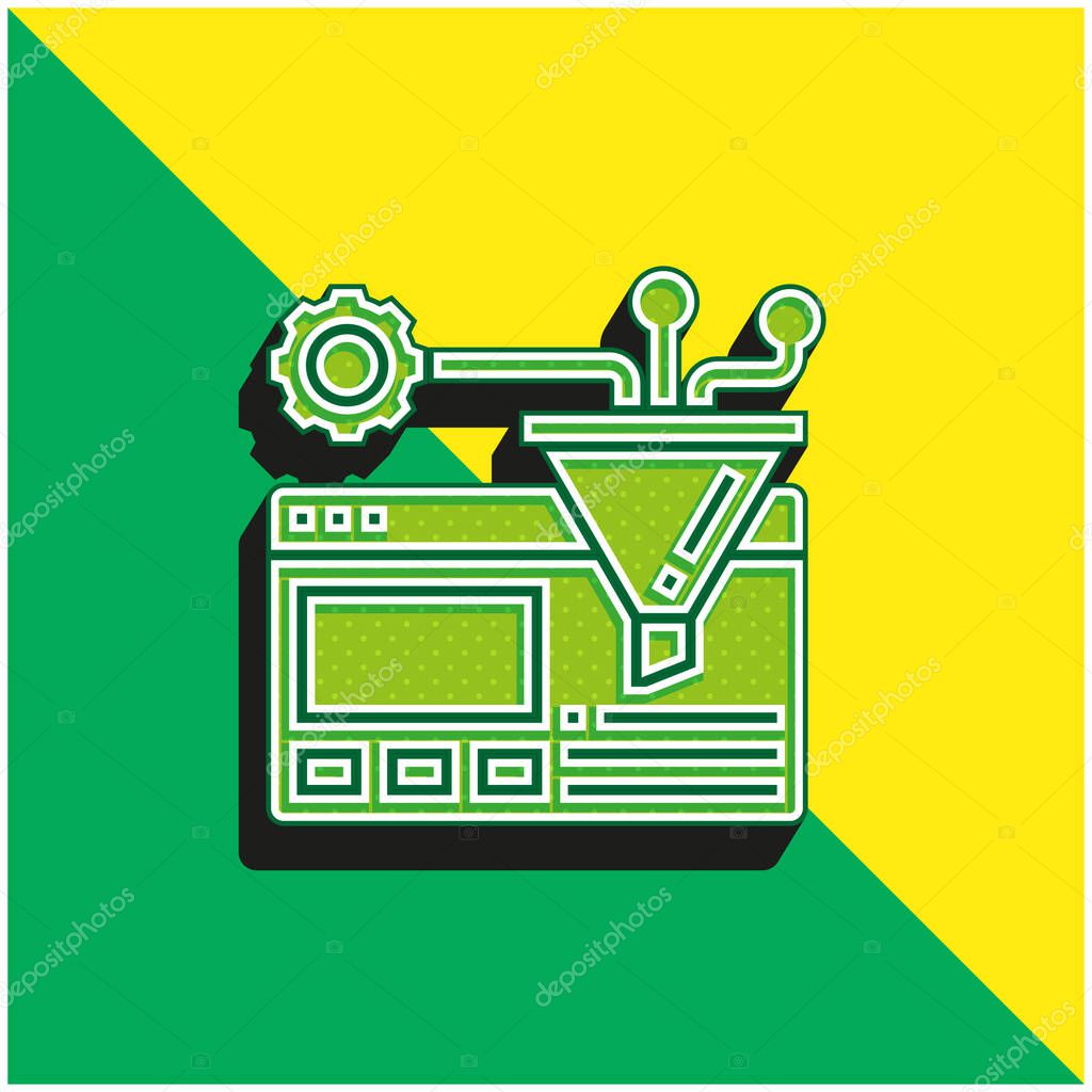 Algorithm Green and yellow modern 3d vector icon logo