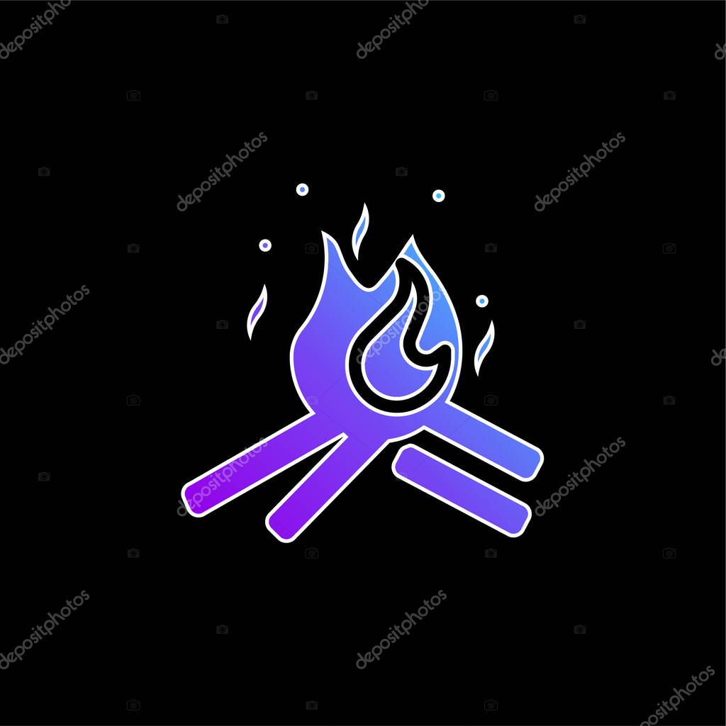 Bonfire blue gradient vector icon