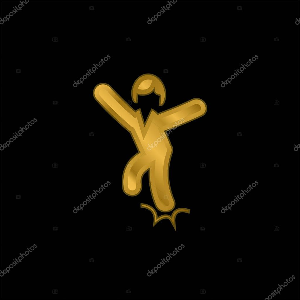 Ankle Sprain gold plated metalic icon or logo vector