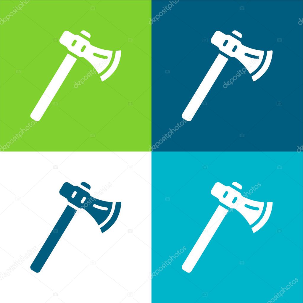 Axe Flat four color minimal icon set