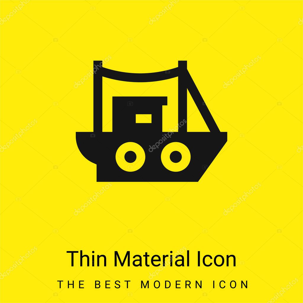 Boat minimal bright yellow material icon