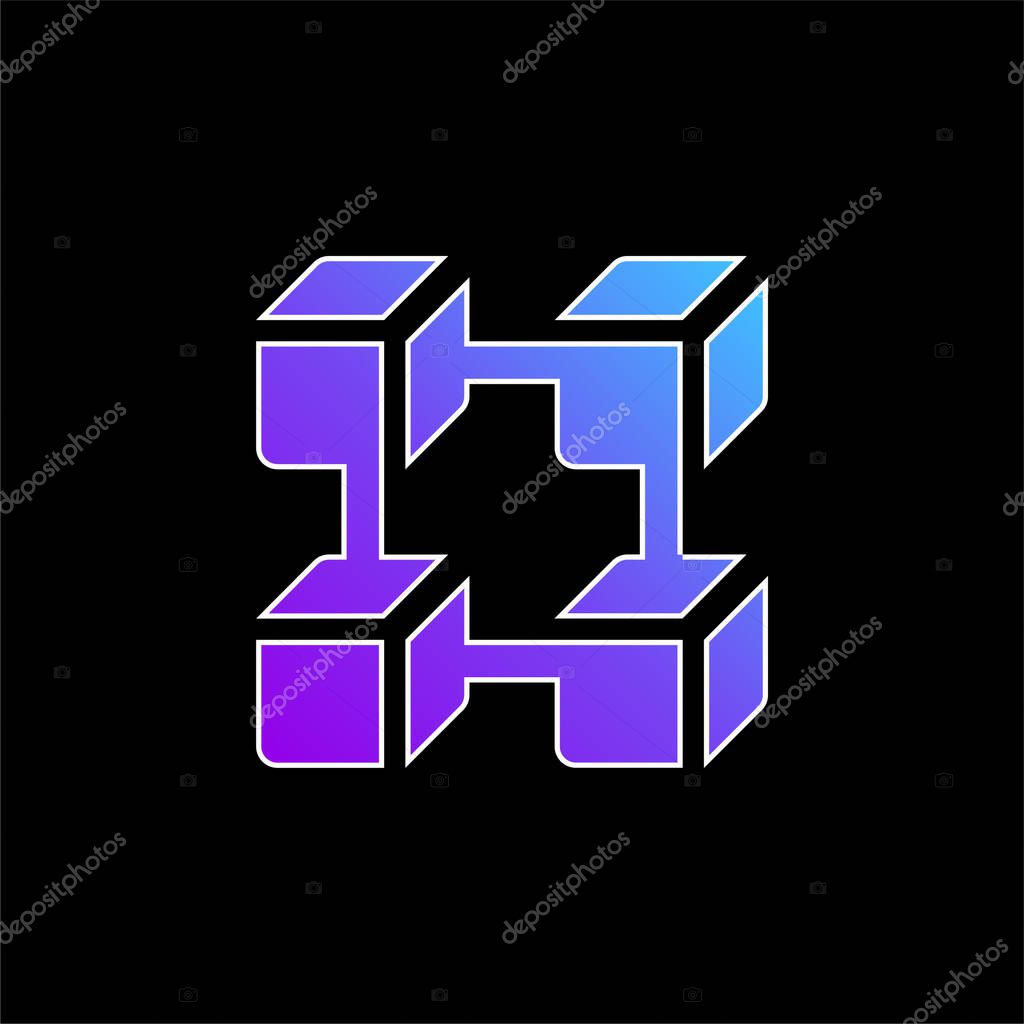Blockchain blue gradient vector icon