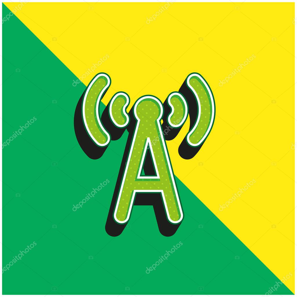 Antenna Green and yellow modern 3d vector icon logo