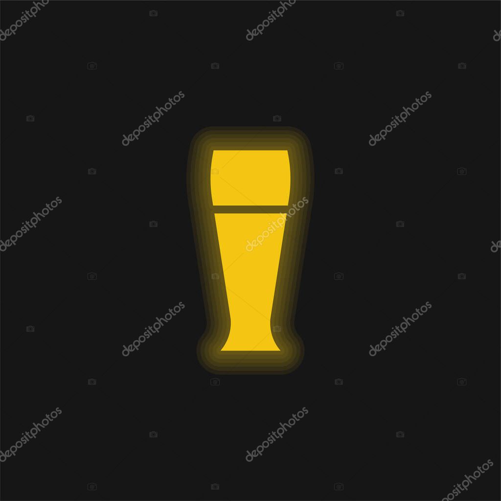 Beer yellow glowing neon icon