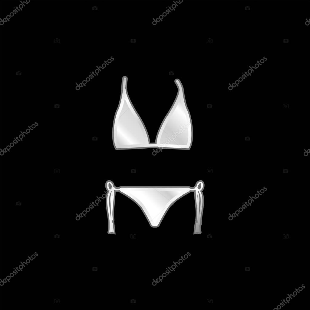 Bikini Shape silver plated metallic icon