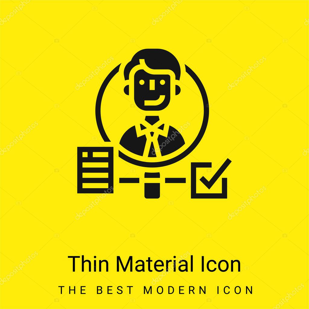 Background Check minimal bright yellow material icon