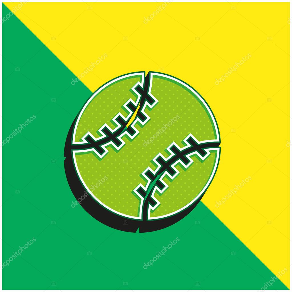 Baseball Green and yellow modern 3d vector icon logo
