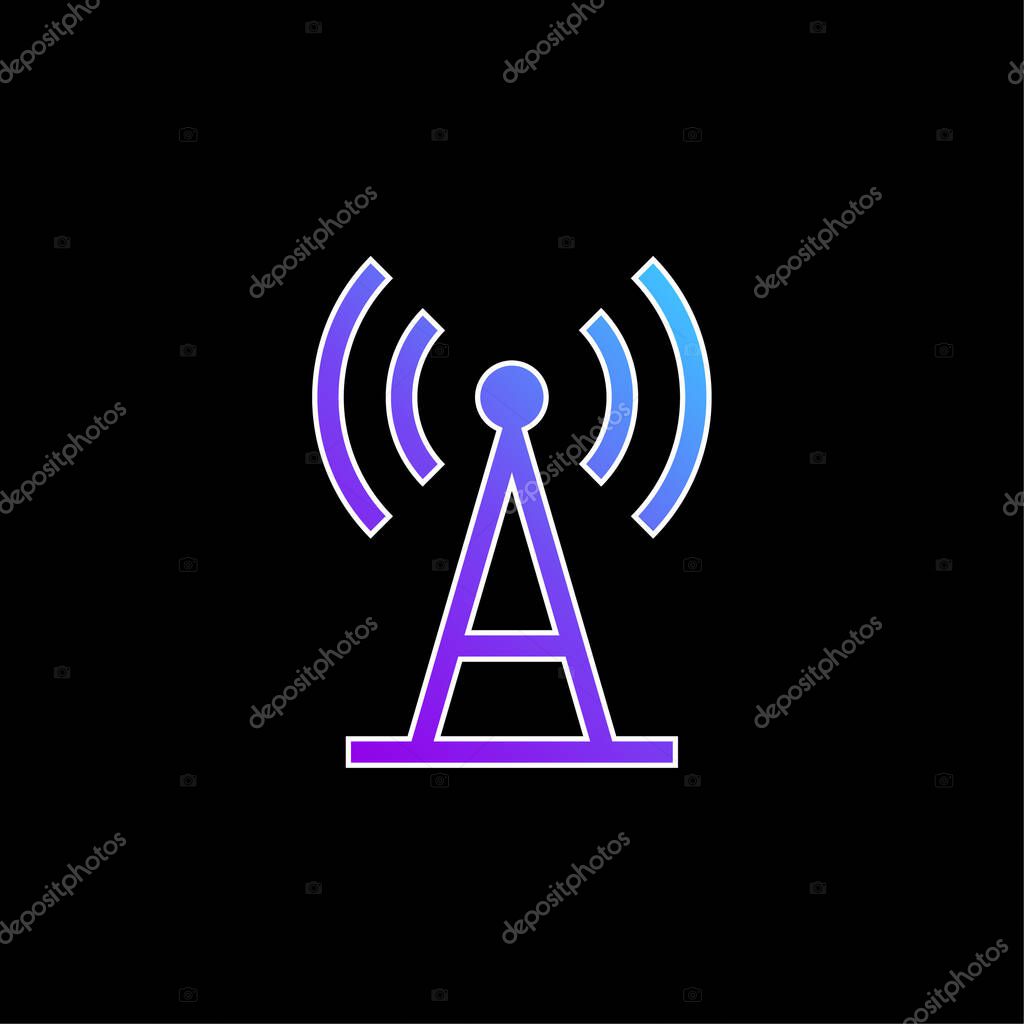 Antenna blue gradient vector icon