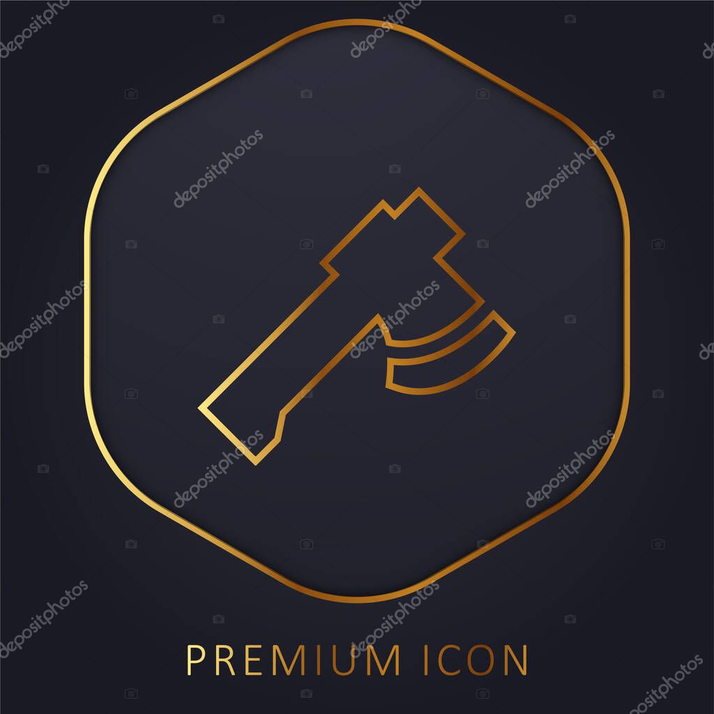 Axe golden line premium logo or icon