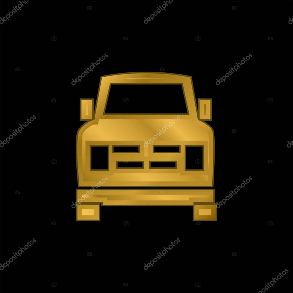 All Terrain gold plated metalic icon or logo vector