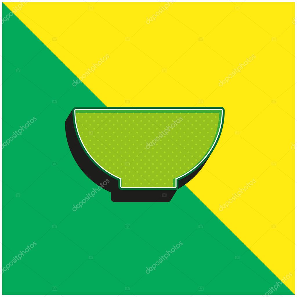 Bowl Green and yellow modern 3d vector icon logo