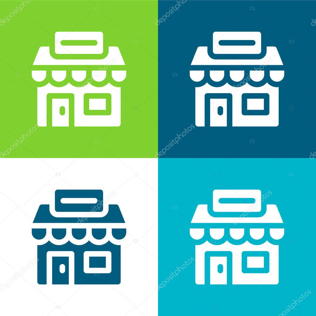 Agency Flat four color minimal icon set