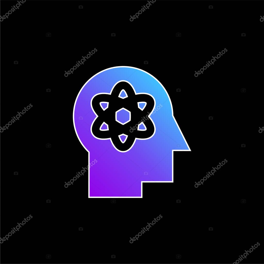 Brain blue gradient vector icon