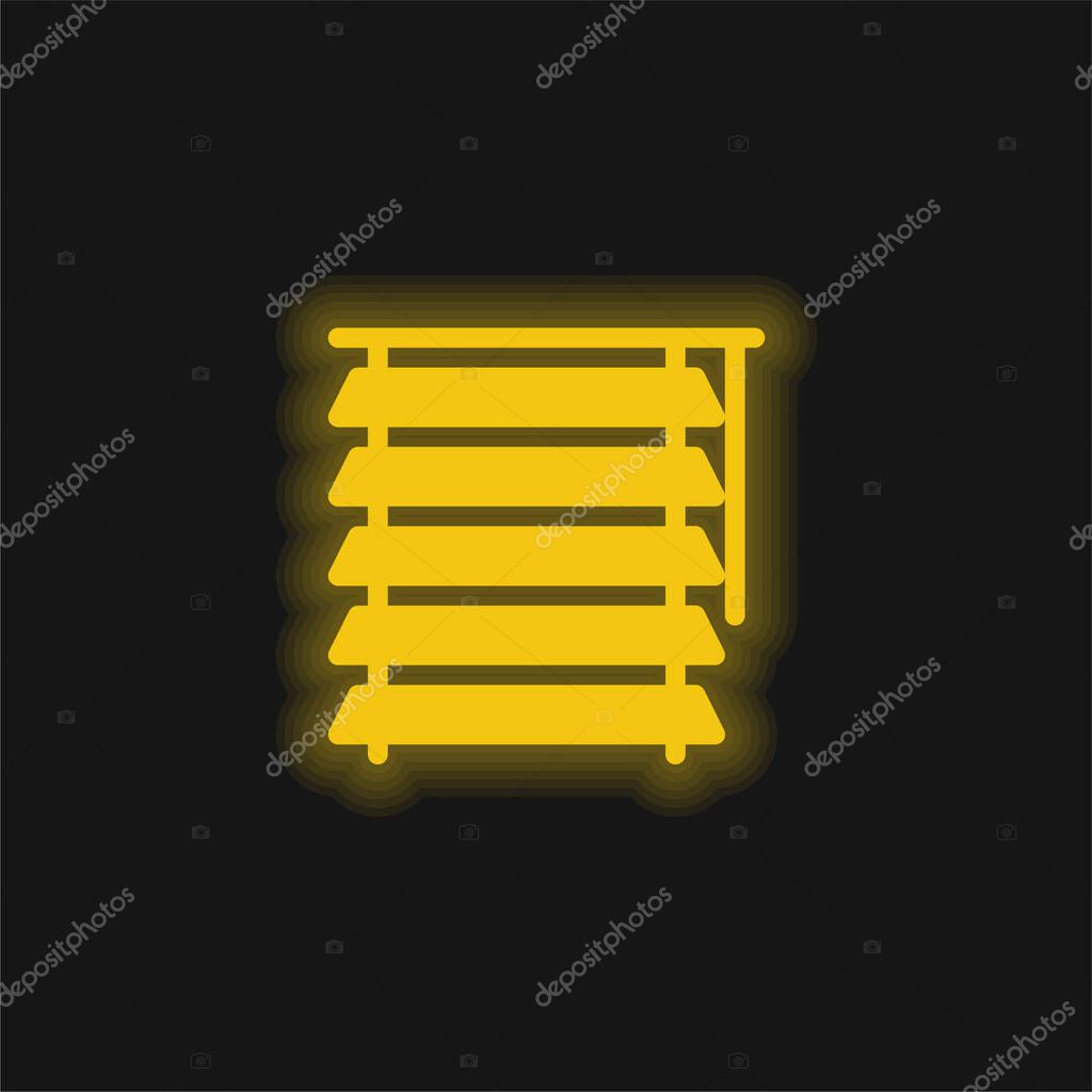 Blind yellow glowing neon icon