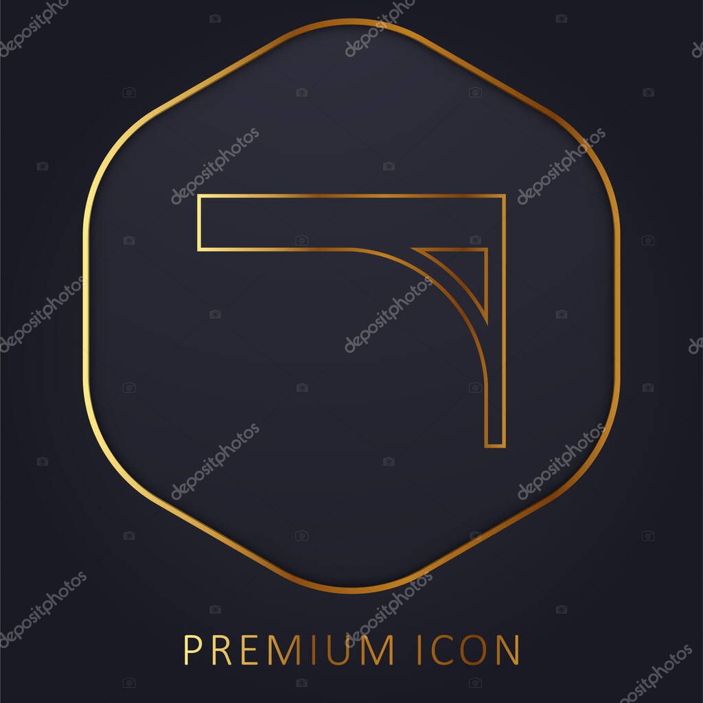 Bracket golden line premium logo or icon