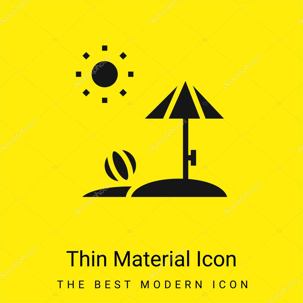Beach minimal bright yellow material icon