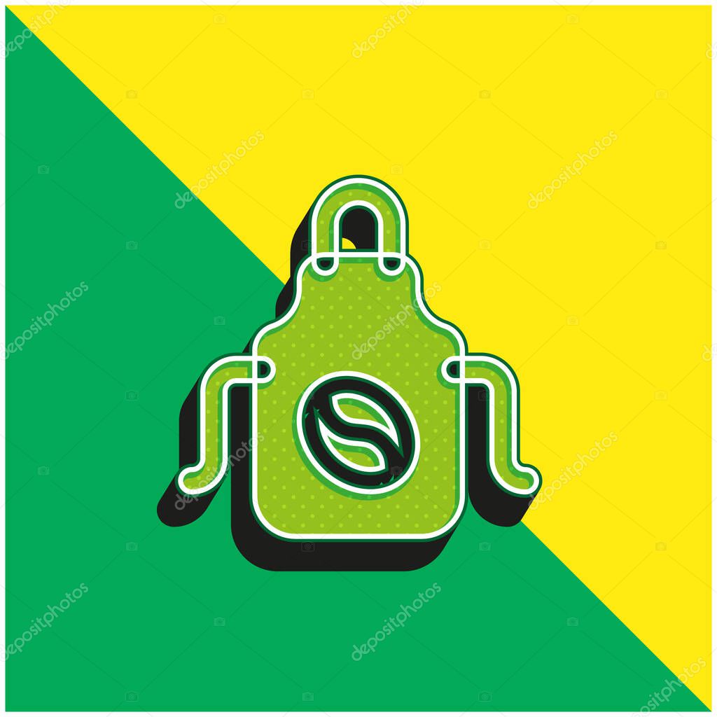 Apron Green and yellow modern 3d vector icon logo