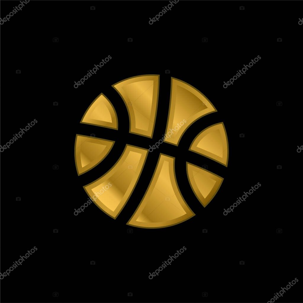 Basketball gold plated metalic icon or logo vector