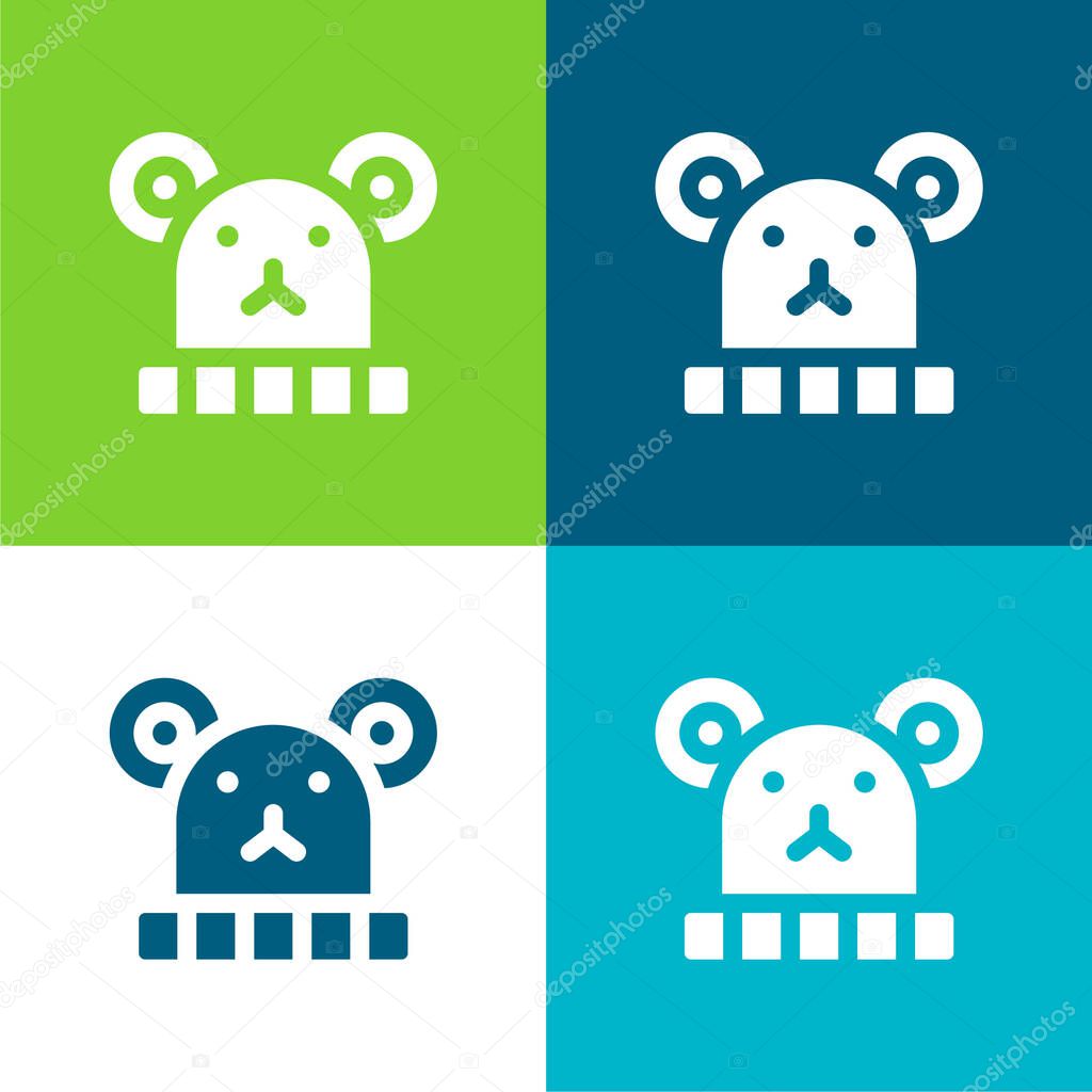 Baby Hat Flat four color minimal icon set