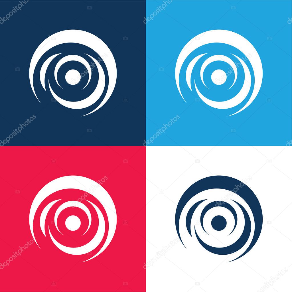 Black Hole blue and red four color minimal icon set