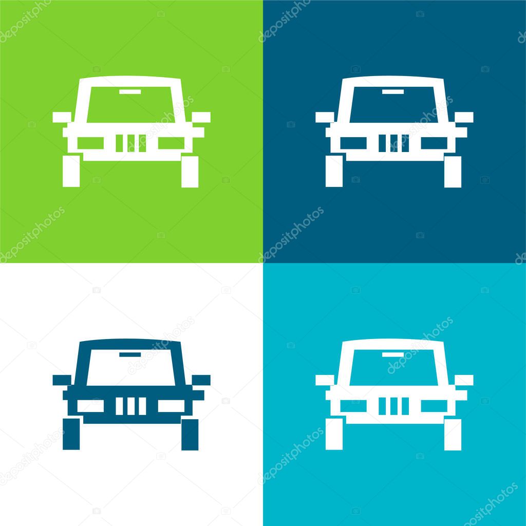 All Terrain Vehicle Flat four color minimal icon set