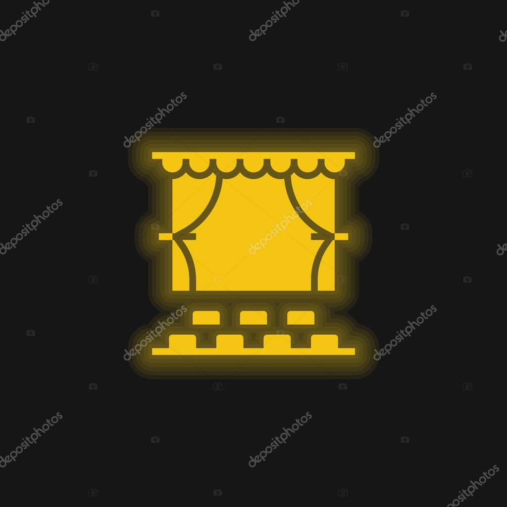 Audience yellow glowing neon icon