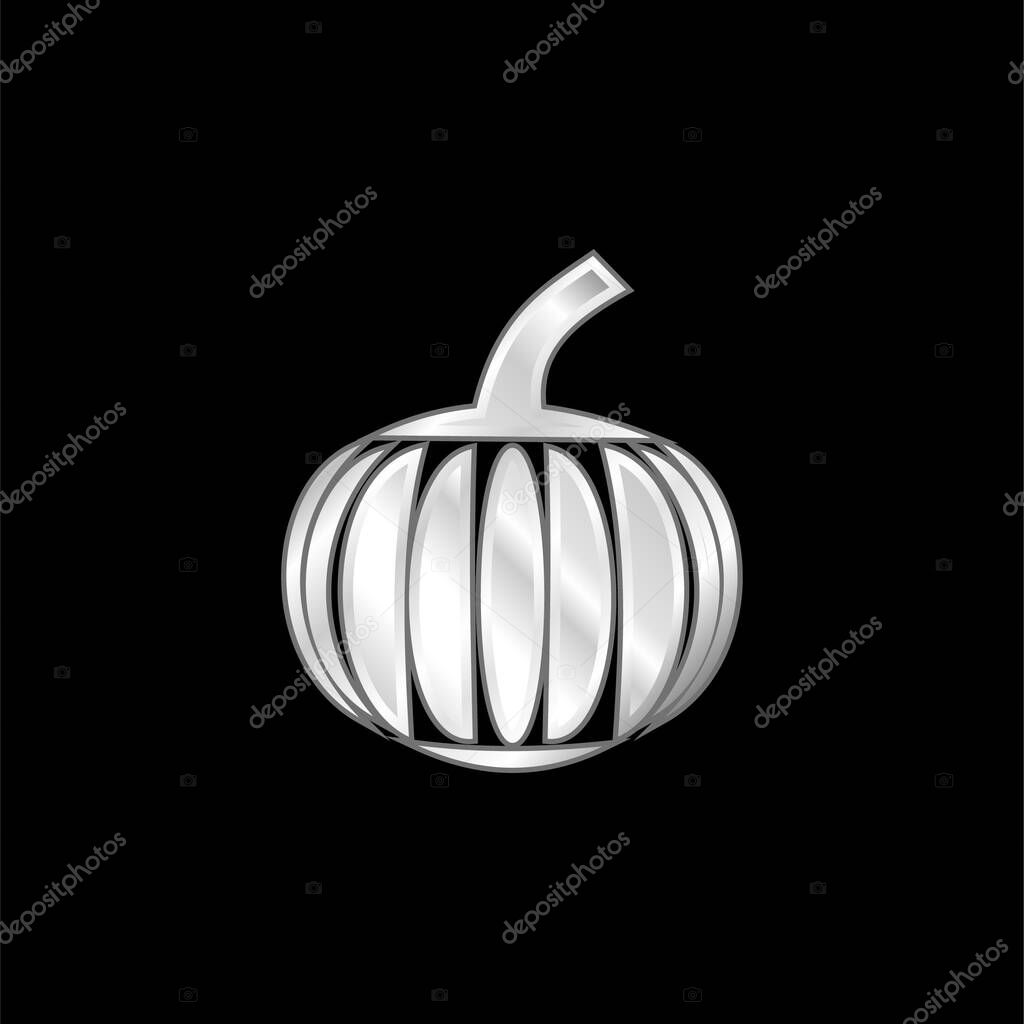 Big Pumpkin silver plated metallic icon