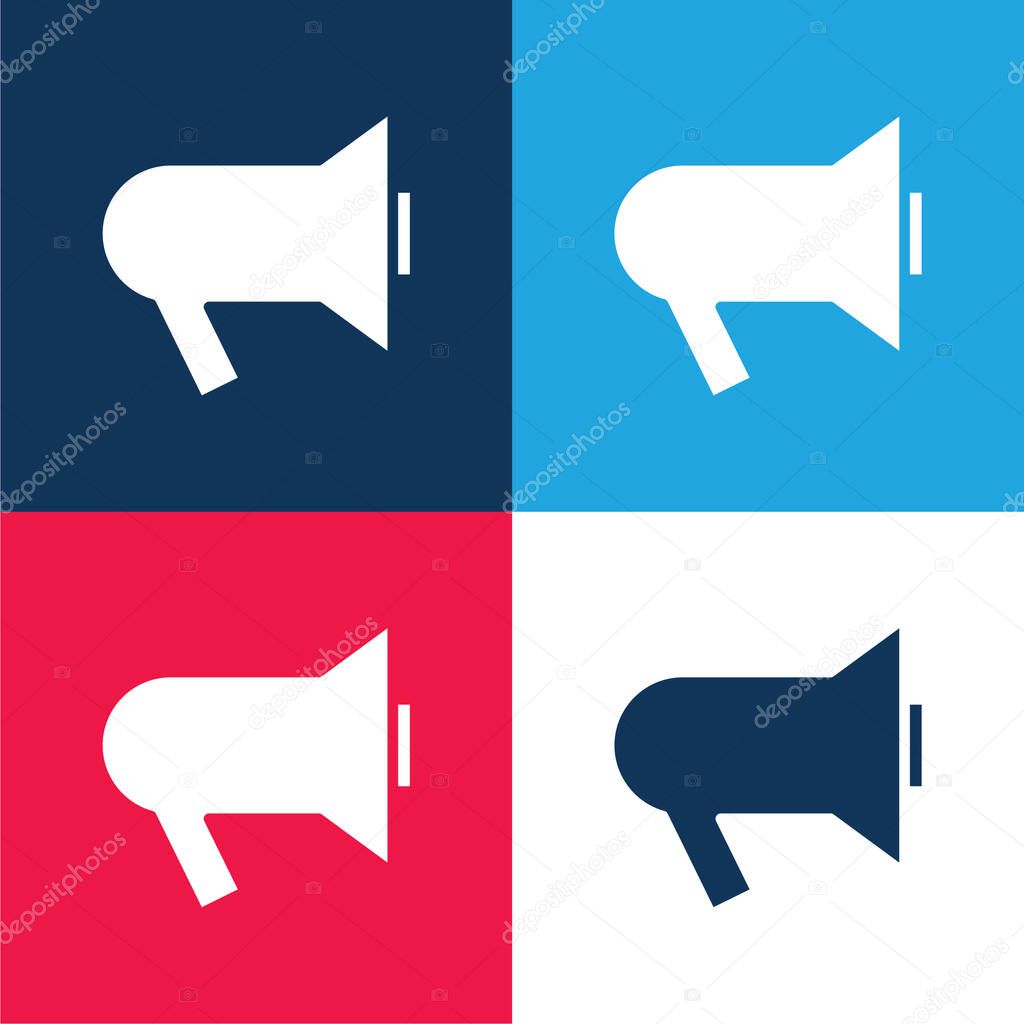 Black Hand Speaker blue and red four color minimal icon set