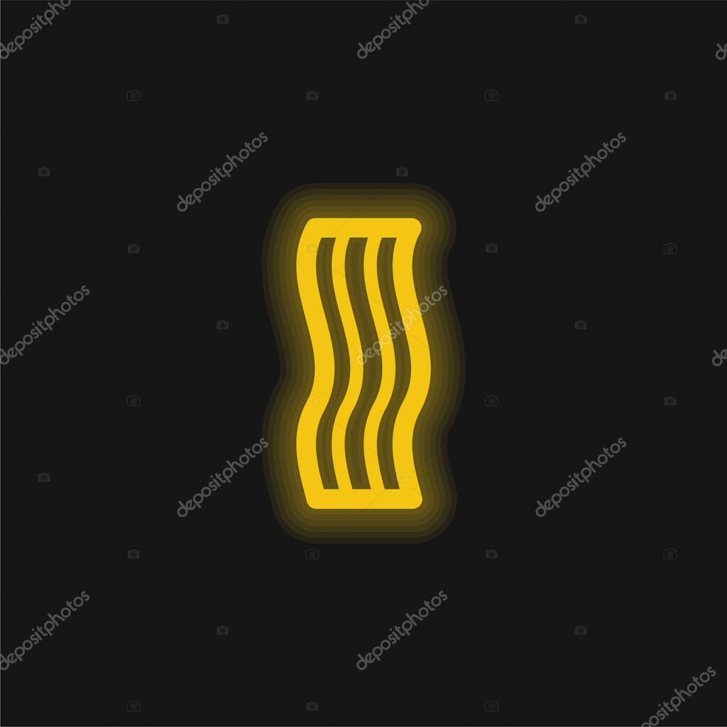 Bacon yellow glowing neon icon