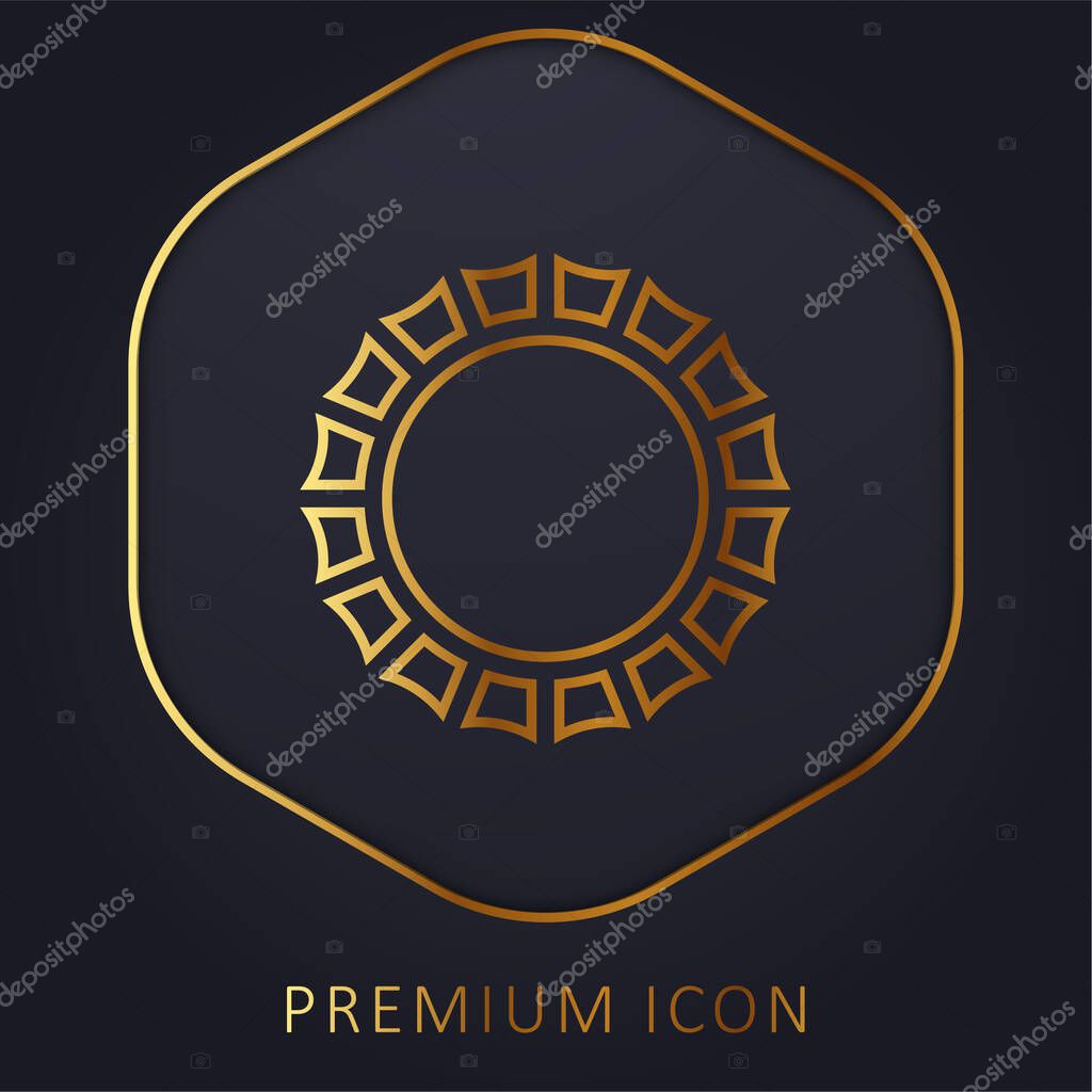 Bottle Cap golden line premium logo or icon