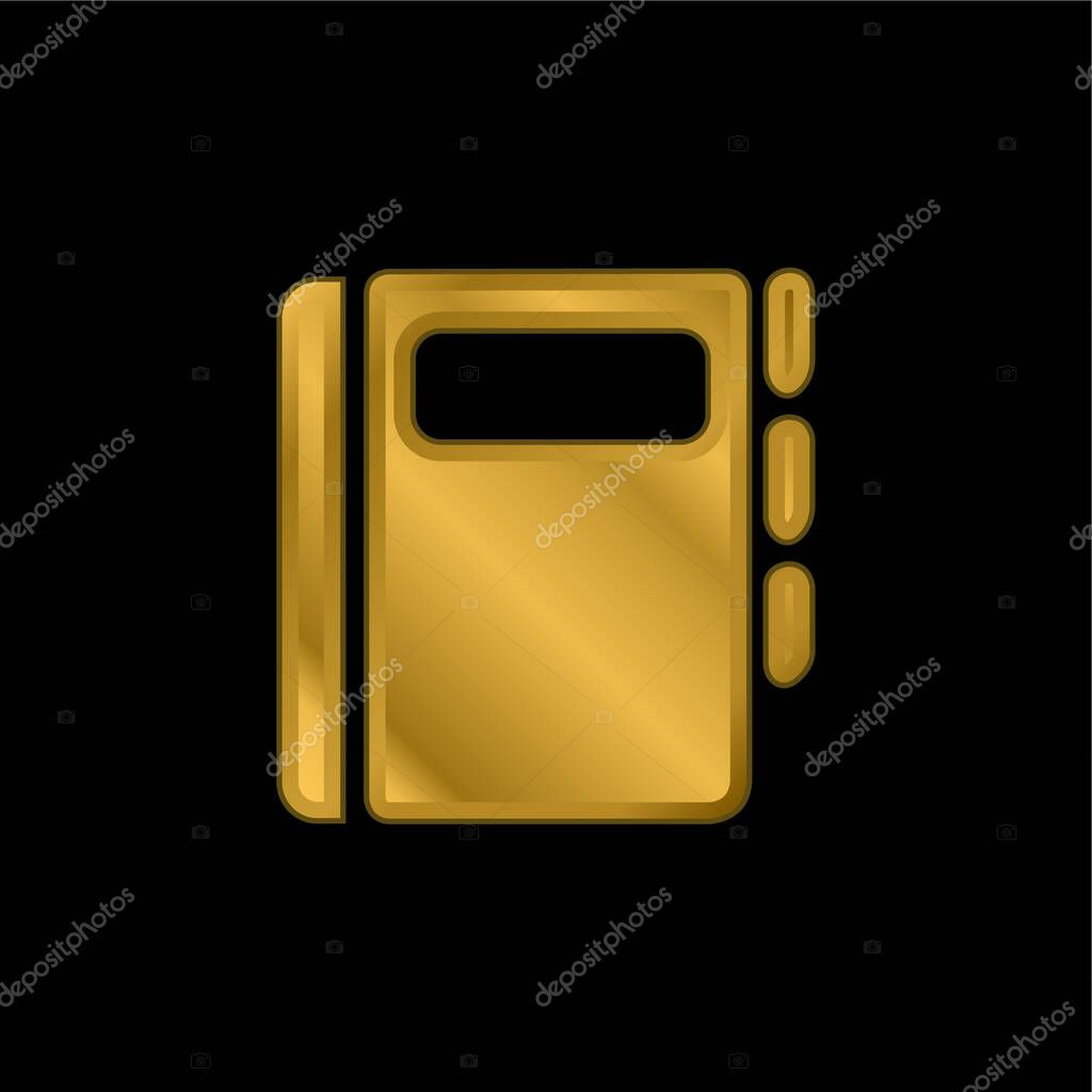 Agenda Book gold plated metalic icon or logo vector