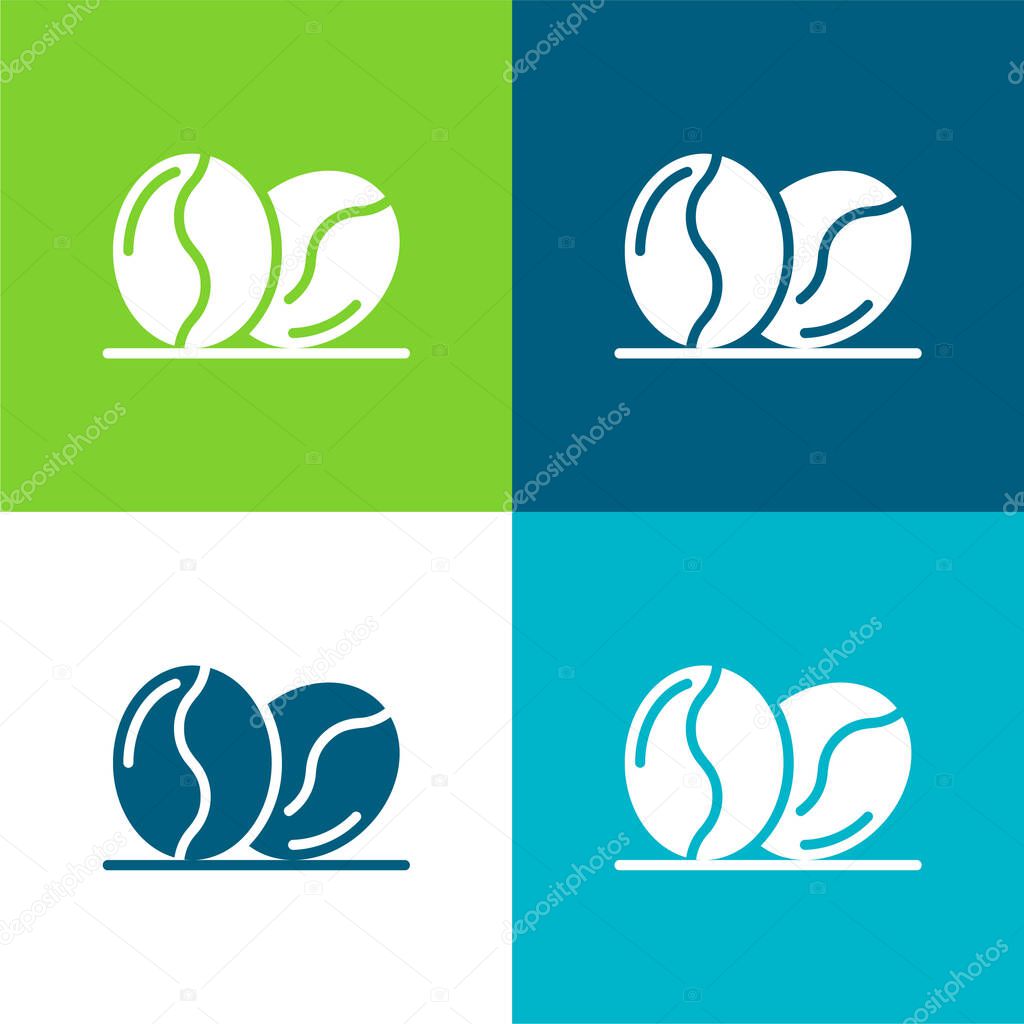 Beans Flat four color minimal icon set
