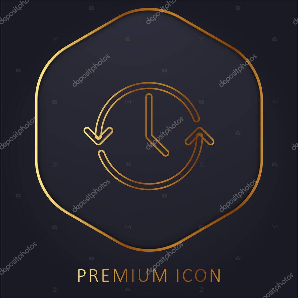 Anti Clockwise golden line premium logo or icon