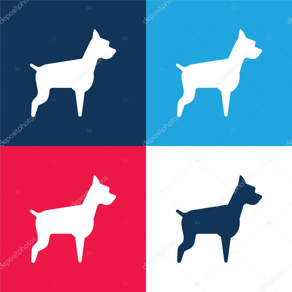 Big Dog blue and red four color minimal icon set
