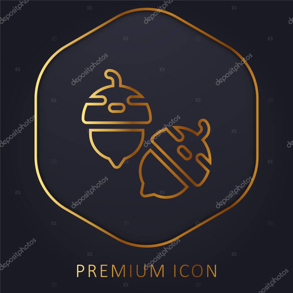 Acorn golden line premium logo or icon