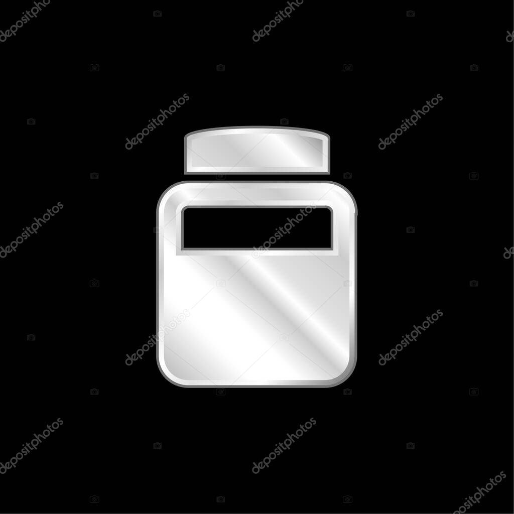 Bottle Of Chemical Elements silver plated metallic icon