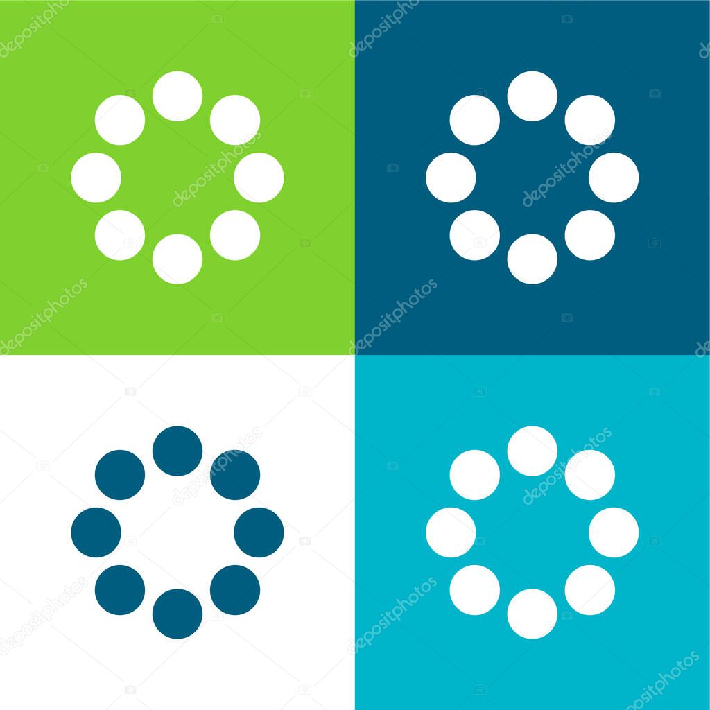 Bead Flat four color minimal icon set