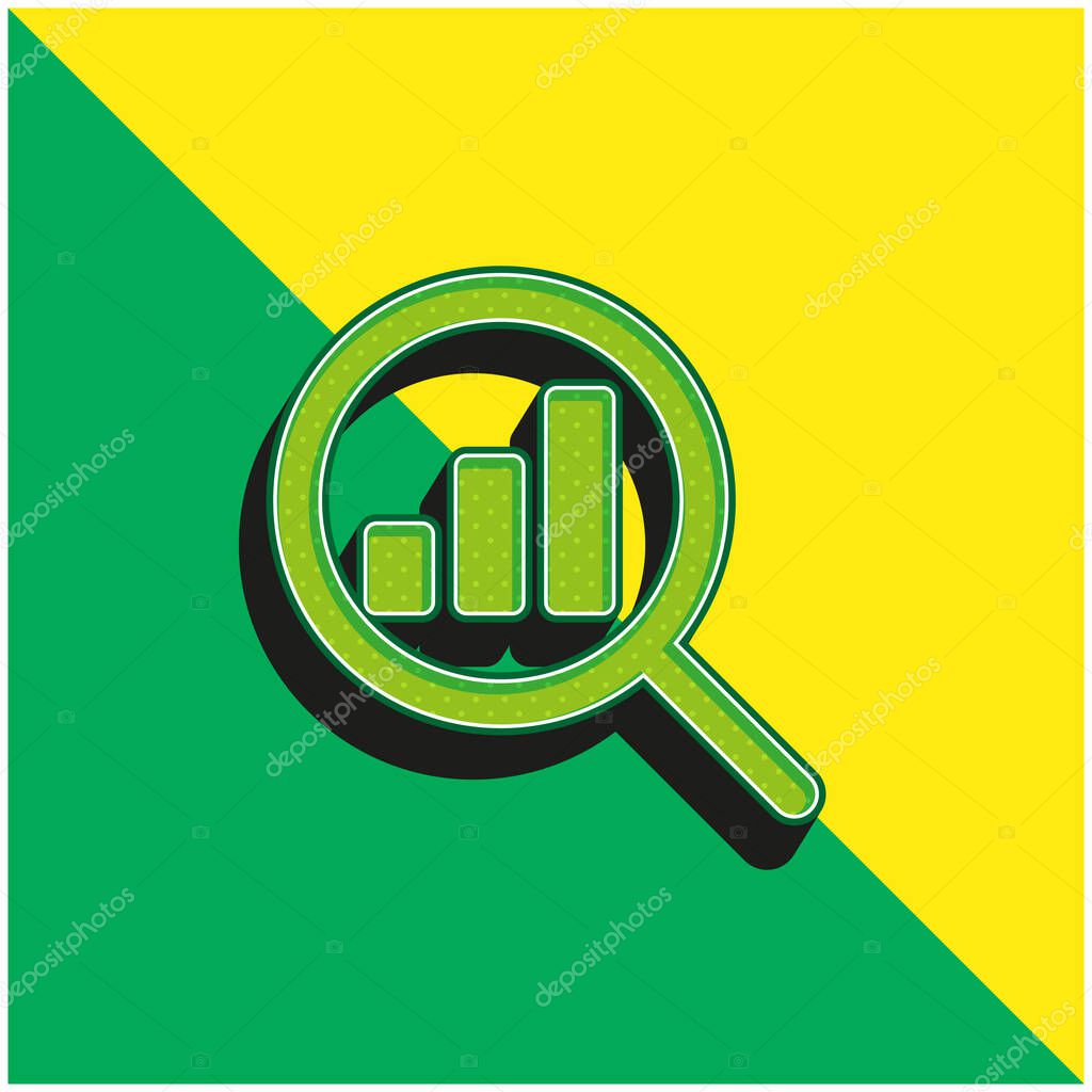 Analytics Green and yellow modern 3d vector icon logo