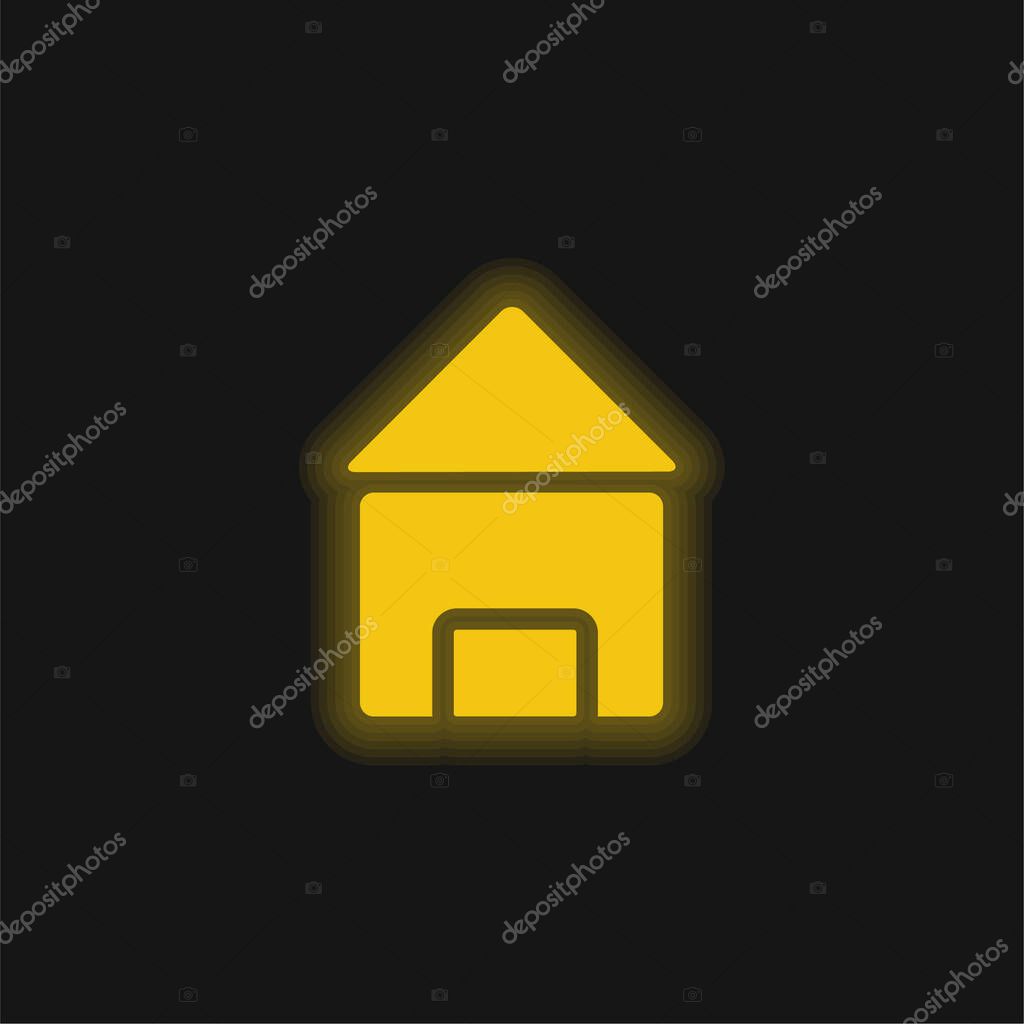 Black House yellow glowing neon icon