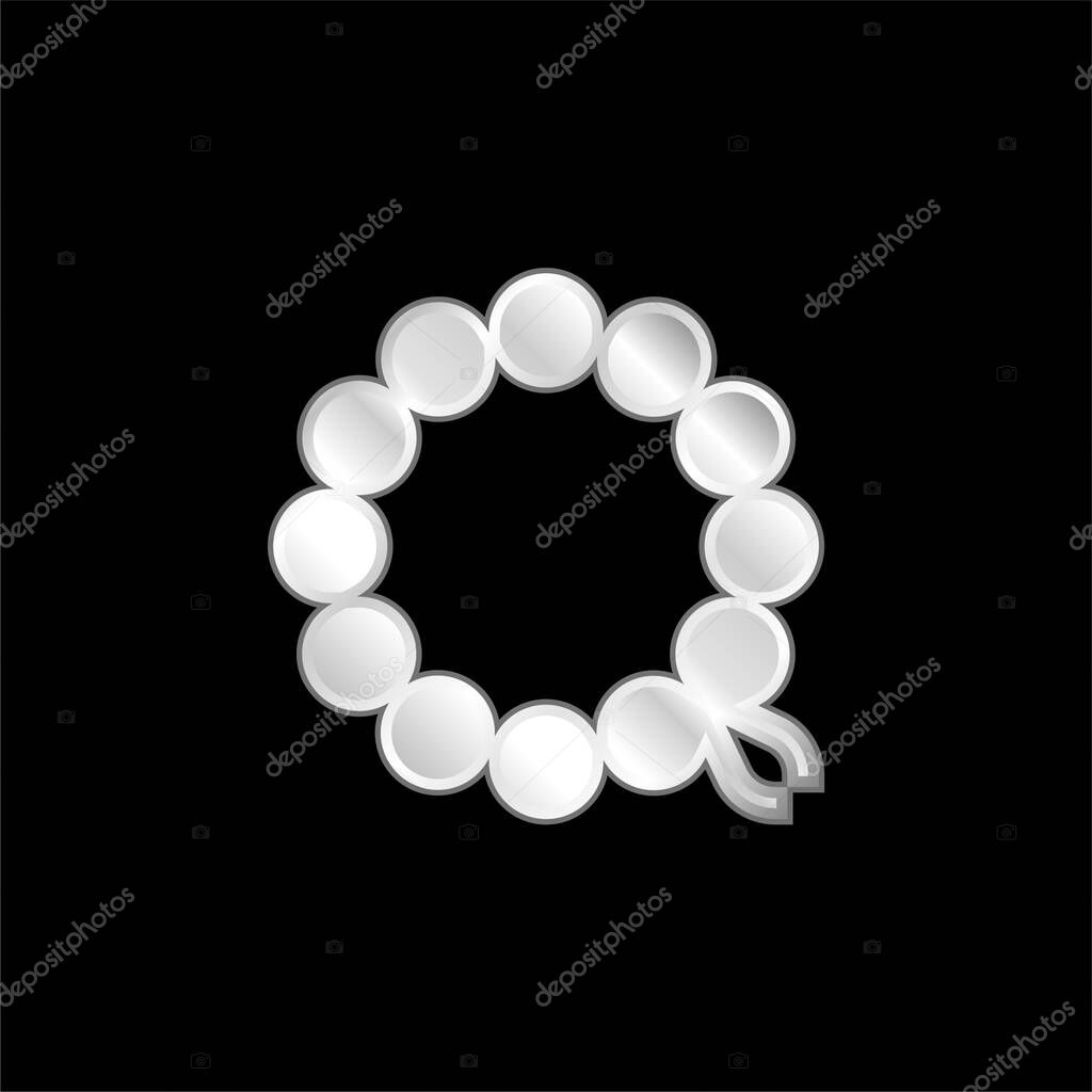 Bracelet silver plated metallic icon