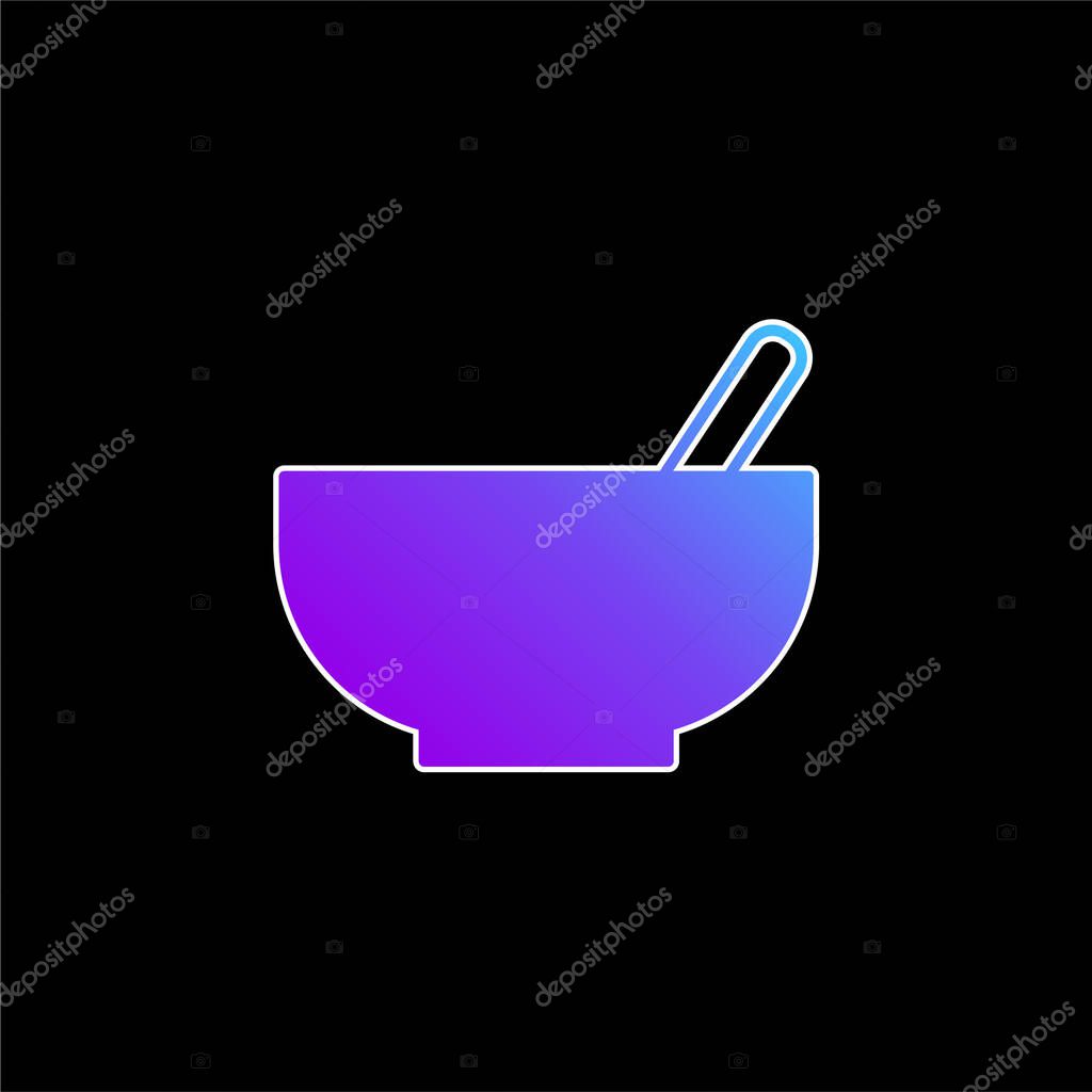 Bowl With Spoon blue gradient vector icon