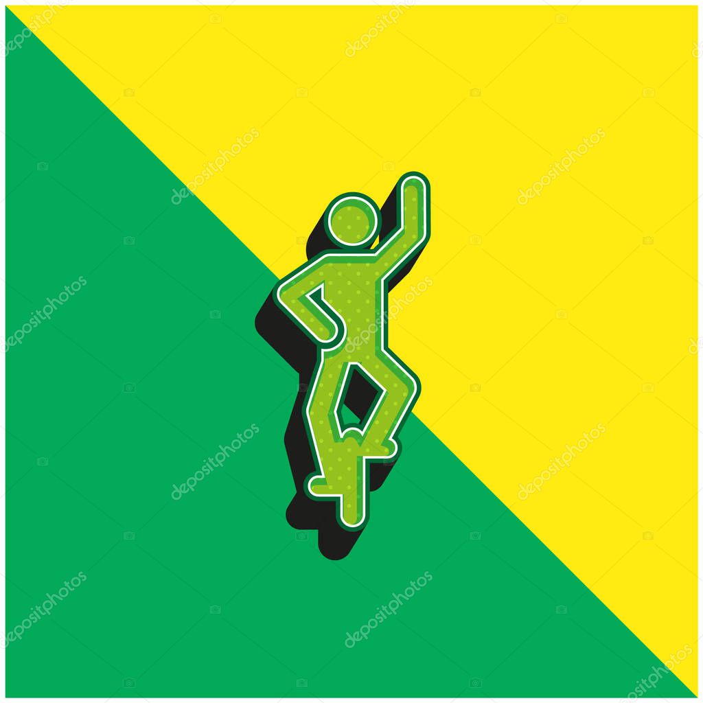 Acrobat Green and yellow modern 3d vector icon logo