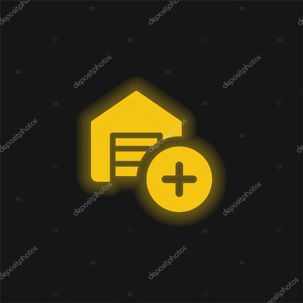 Add yellow glowing neon icon